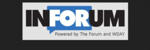 InForum logo with the text "Powered by The Forum and WDAY" on a black background, and "News Article" written below.