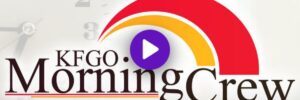 Screenshot of a KFGO Morning Crew podcast episode titled "The Home Inspector" with Lars Knobloch, displaying a logo and a play button at the center.