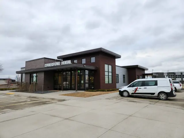 A modern dental office building, a commercial building inspected by Nordic Inspections in Fargo, ND.