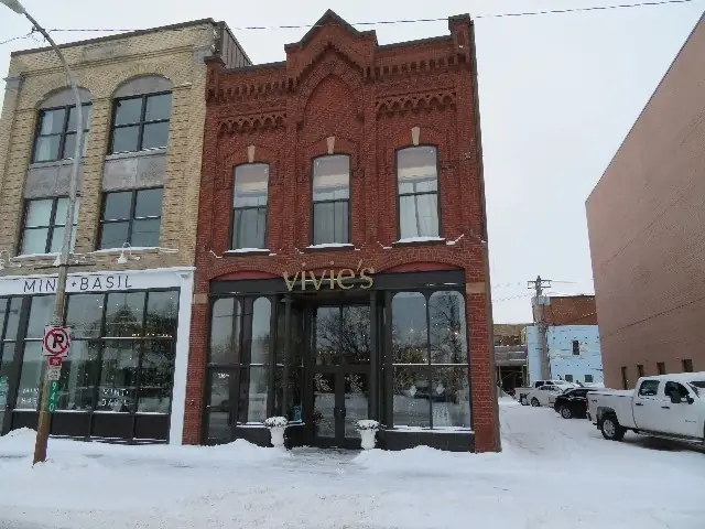 A historic brick mixed-use building downtown — commercial building inspected by Nordic Inspections in Fargo, ND.