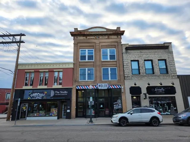 A historic brick mixed-use building downtown — commercial building inspected by Nordic Inspections in Fargo, ND.