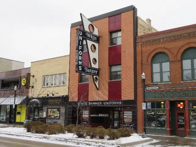 A historic brick mixed-use building downtown, a commercial building inspected by Nordic Inspections in Fargo, ND.