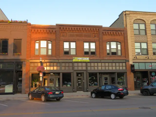 A historic brick mixed-use building downtown — commercial building inspected by Nordic Inspections in Fargo, ND.