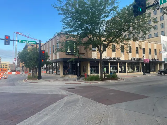 A mixed-use building with storefronts and upper floors — commercial building inspected by Nordic Inspections in Fargo, ND.