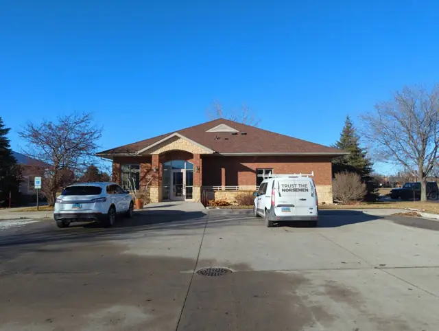 A single-story office building with a front parking lot, a commercial building inspected by Nordic Inspections in Fargo, ND.