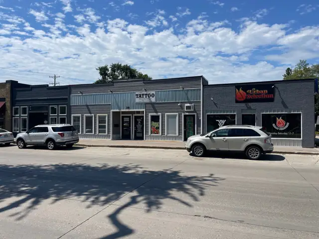 A street-front retail building — commercial building inspected by Nordic Inspections in Fargo, ND.