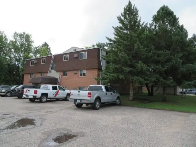 A walk-up apartment building with a shared entrance, a commercial building inspected by Nordic Inspections in Moorhead, MN.
