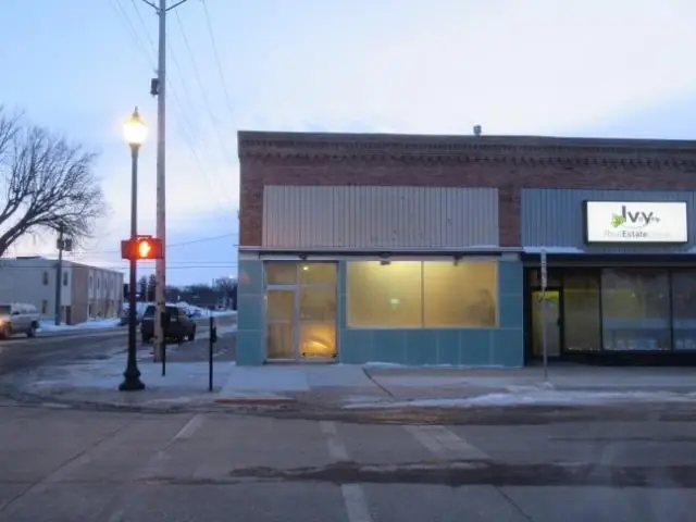 A small retail building with display windows — commercial building inspected by Nordic Inspections in Valley City, ND.
